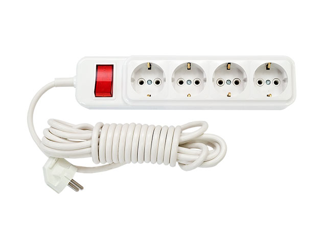 Удлинитель бытовой 3,5м (4 роз., 2.5кВт, с/з, ПВС 3х1) Bylectrica ...